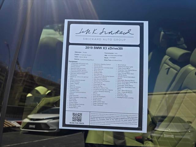 2019 BMW X3 xDrive30i xDrive30i