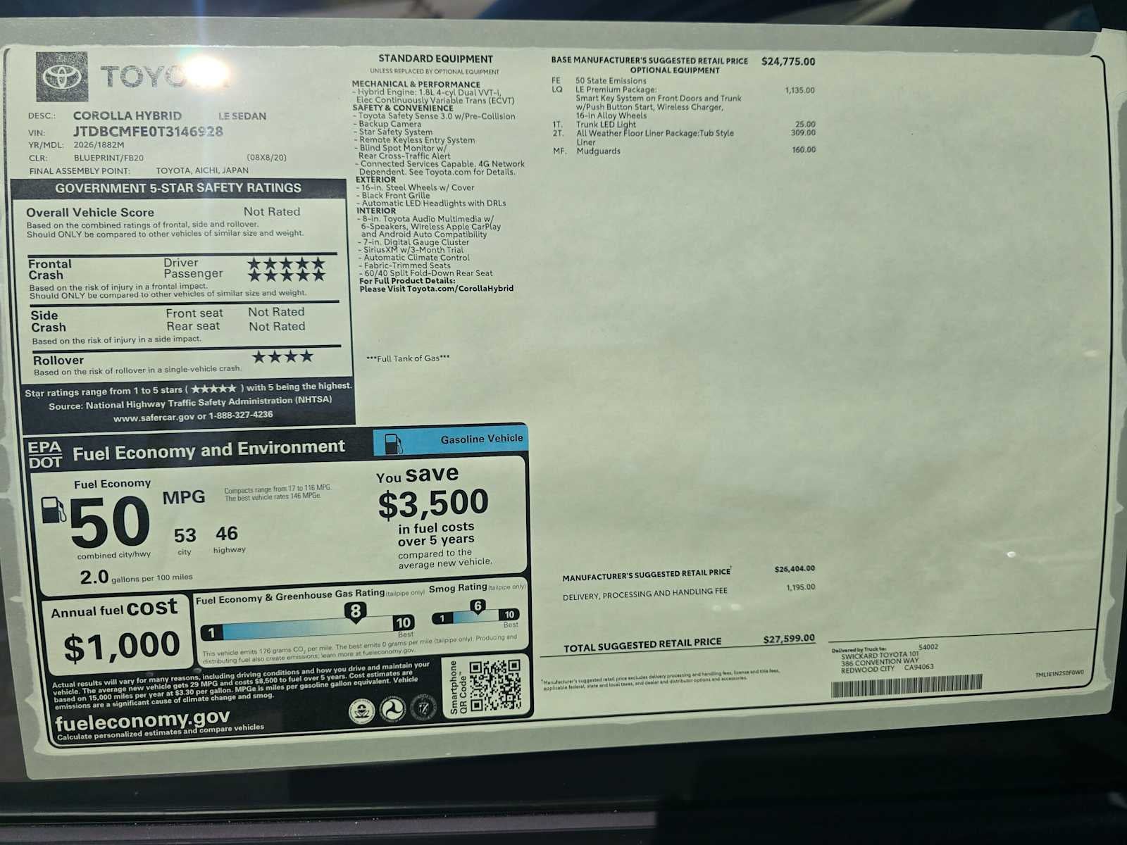 2026 Toyota Corolla Hybrid LE