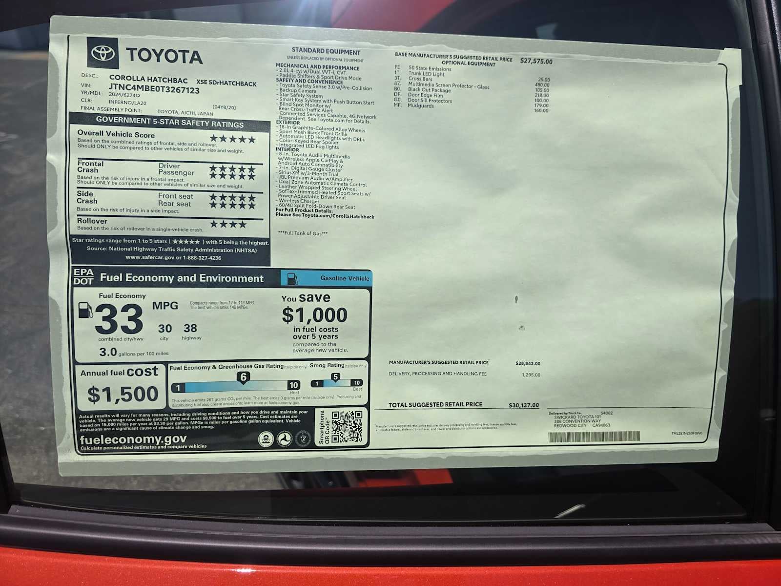 2026 Toyota Corolla Hatchback XSE
