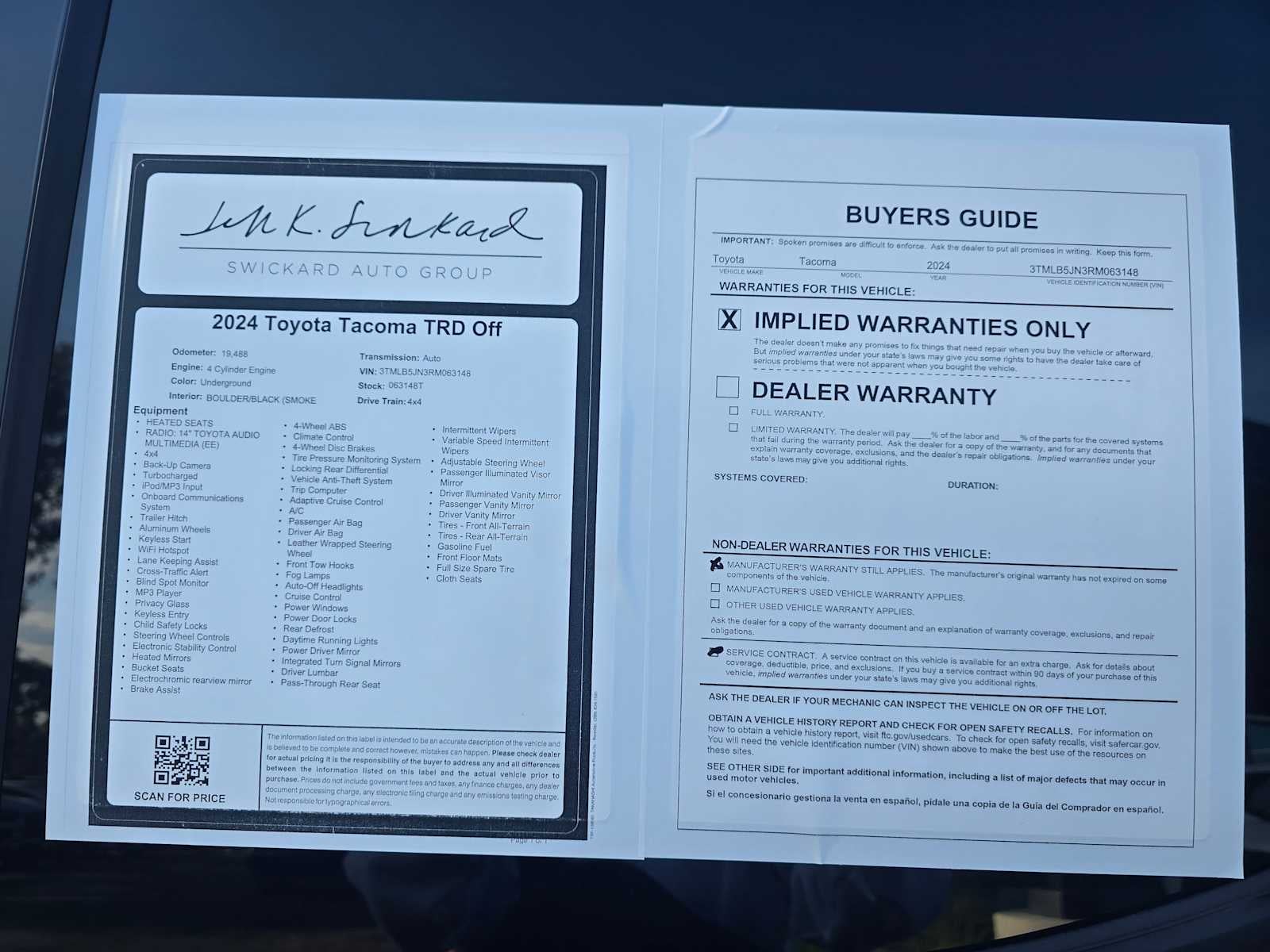 2024 Toyota Tacoma TRD Off Road