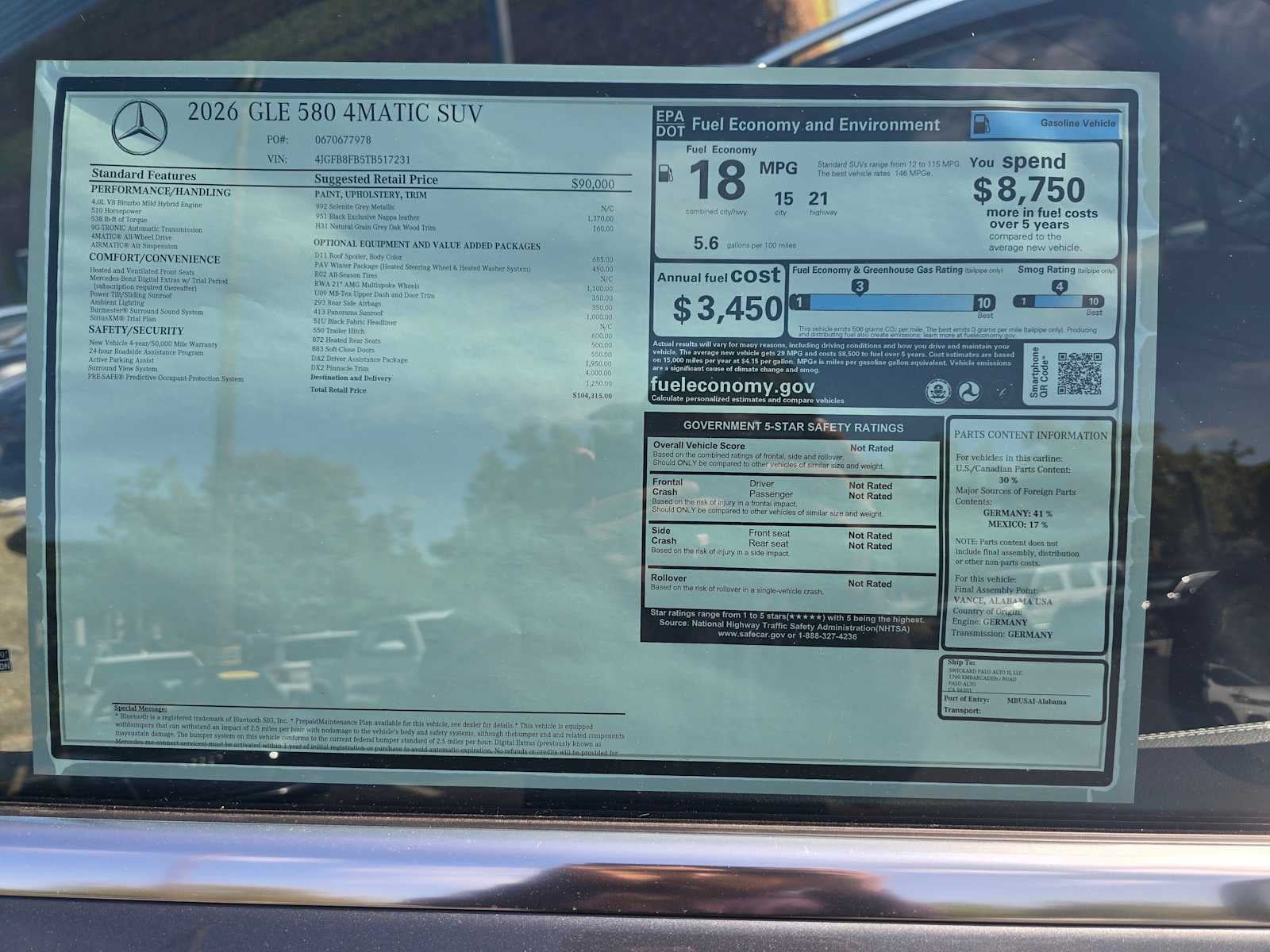 2026 Mercedes-Benz GLE GLE 580