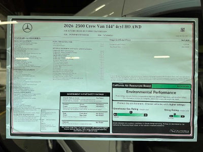 2026 Mercedes-Benz Sprinter 2500 Standard Roof I4 Diesel HO 144 AWD