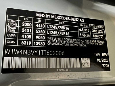 2026 Mercedes-Benz Sprinter 2500 Standard Roof I4 Diesel HO 144 AWD
