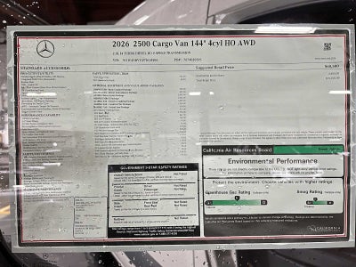 2026 Mercedes-Benz Sprinter Cargo Van 2500 Standard Roof I4 Diesel HO 144 AWD