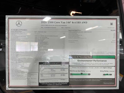 2026 Mercedes-Benz Sprinter 2500 Standard Roof I4 Diesel HO 144 AWD
