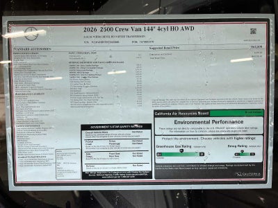 2026 Mercedes-Benz Sprinter 2500 Standard Roof I4 Diesel HO 144 AWD