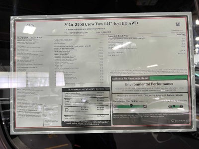 2026 Mercedes-Benz Sprinter 2500 Standard Roof I4 Diesel HO 144 AWD