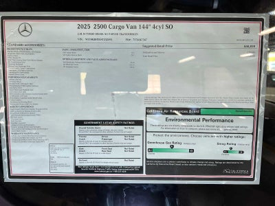 2025 Mercedes-Benz Sprinter Cargo Van 2500 Standard Roof I4 Diesel 144 RWD