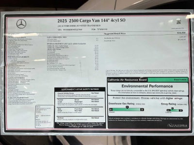 2025 Mercedes-Benz Sprinter Cargo Van 2500 Standard Roof I4 Diesel 144" RWD