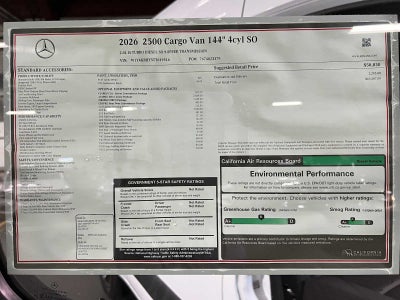 2026 Mercedes-Benz Sprinter 2500 Standard Roof I4 Diesel 144 RWD