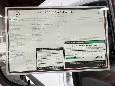 2026 Mercedes-Benz Sprinter 2500 Standard Roof I4 Diesel 144 RWD
