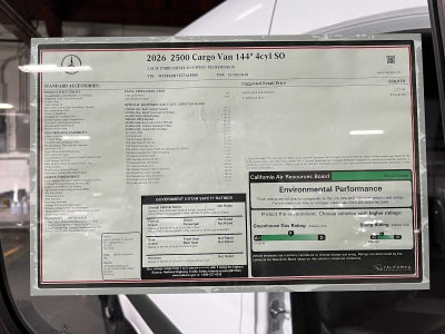 2026 Mercedes-Benz Sprinter 2500 Standard Roof I4 Diesel 144 RWD