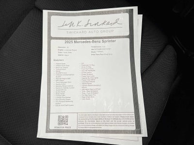 2025 Mercedes-Benz Sprinter Cargo Van 2500 Standard Roof I4 Diesel HO 144 RWD