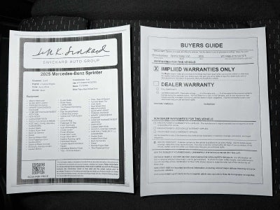 2025 Mercedes-Benz Sprinter Cargo Van 2500 Standard Roof I4 Diesel HO 144 RWD