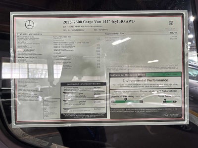 2025 Mercedes-Benz Sprinter Cargo Van 2500 Standard Roof I4 Diesel HO 144 AWD