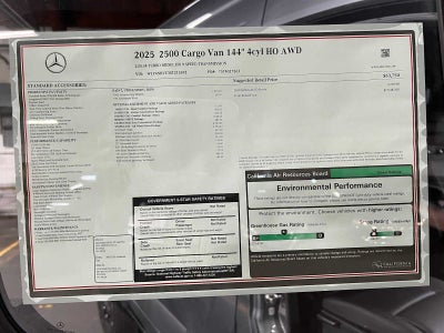 2025 Mercedes-Benz Sprinter Cargo Van 2500 Standard Roof I4 Diesel HO 144 AWD