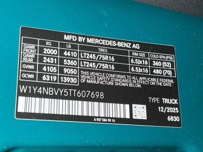 2026 Mercedes-Benz Sprinter 2500 Standard Roof I4 Diesel HO 144 AWD