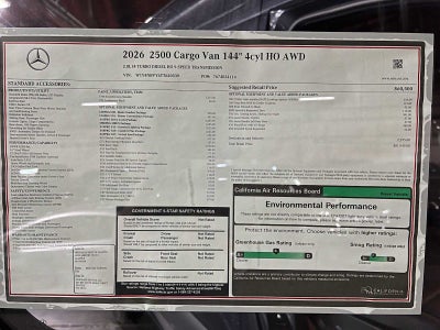2026 Mercedes-Benz Sprinter 2500 Standard Roof I4 Diesel HO 144 AWD