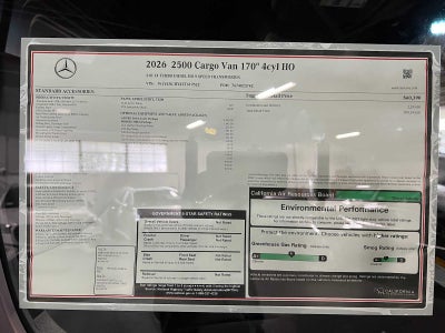 2026 Mercedes-Benz Sprinter 2500 High Roof I4 Diesel HO 170 RWD