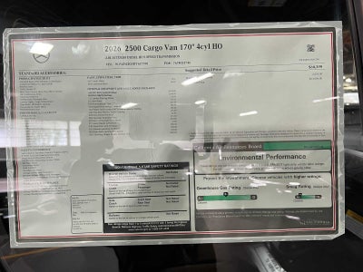 2026 Mercedes-Benz Sprinter 2500 High Roof I4 Diesel HO 170 RWD