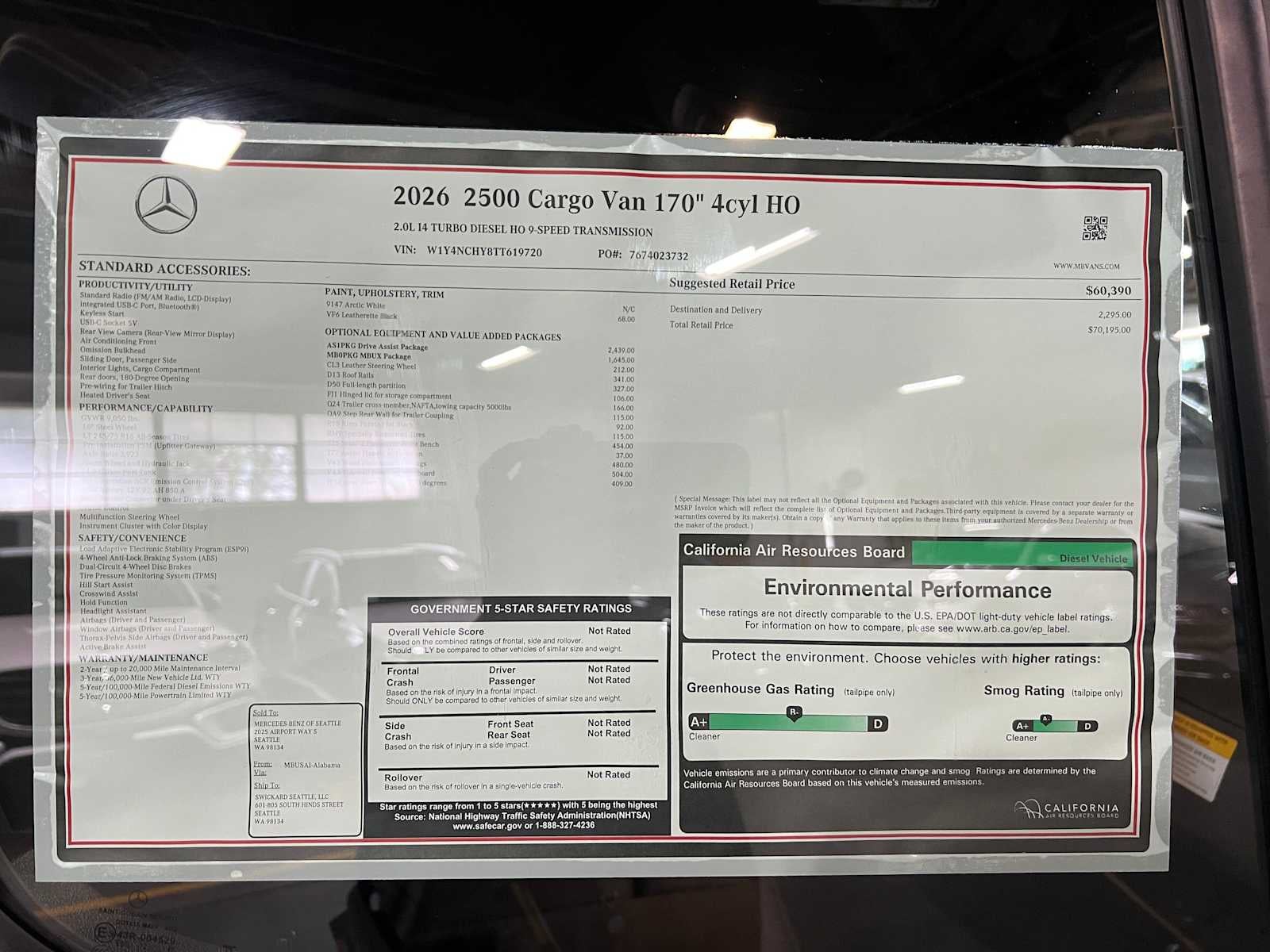 2026 Mercedes-Benz Sprinter 2500 High Roof I4 Diesel HO 170 RWD