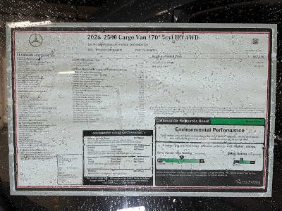 2026 Mercedes-Benz Sprinter 2500 High Roof I4 Diesel HO 170 AWD