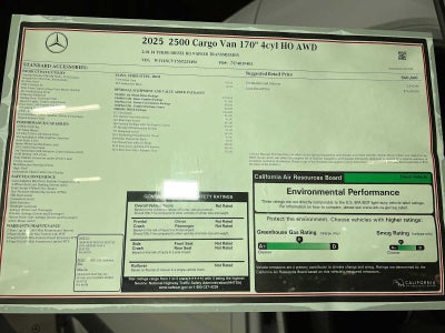 2025 Mercedes-Benz Sprinter Cargo Van 2500 High Roof I4 Diesel HO 170 AWD