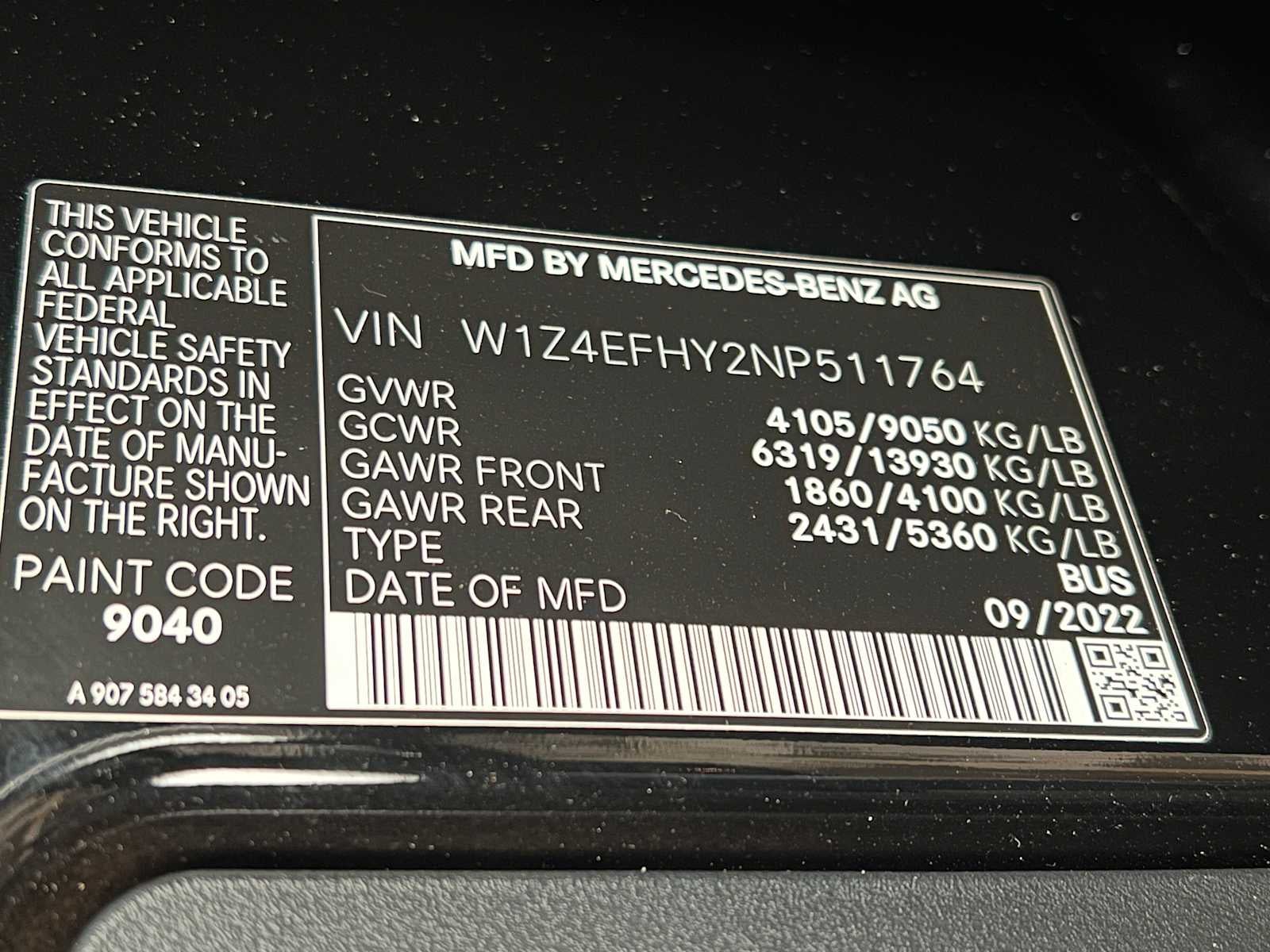 2022 Mercedes-Benz Sprinter Passenger Van 2500 Standard Roof V6 144 RWD