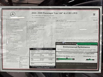 2026 Mercedes-Benz Sprinter Passenger Van 2500 Standard Roof I4 Diesel HO 144 AWD