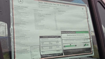 2026 Mercedes-Benz Sprinter 2500 Standard Roof I4 Diesel HO 144 AWD