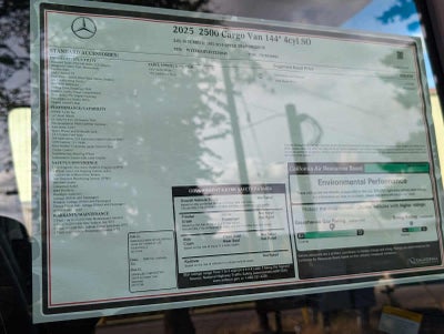 2025 Mercedes-Benz Sprinter Cargo Van 2500 Standard Roof I4 Diesel 144 RWD