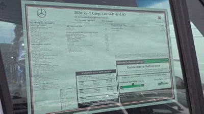2026 Mercedes-Benz Sprinter 2500 Standard Roof I4 Diesel 144 RWD