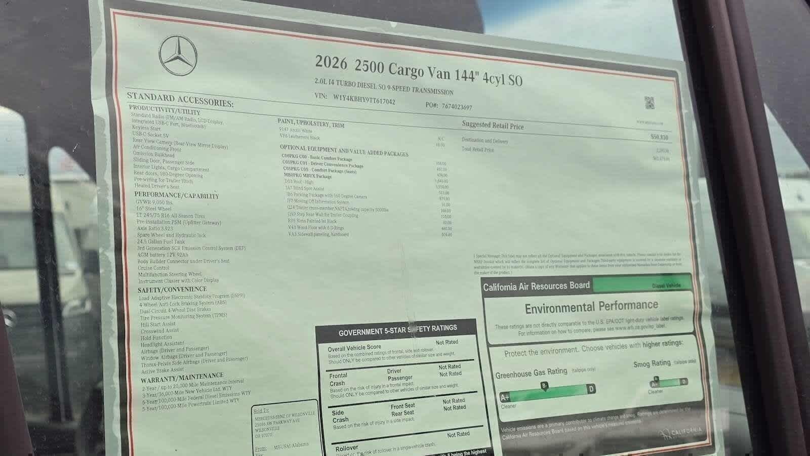 2026 Mercedes-Benz Sprinter 2500 Standard Roof I4 Diesel 144 RWD
