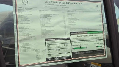 2026 Mercedes-Benz Sprinter 2500 Standard Roof I4 Diesel HO 144 AWD