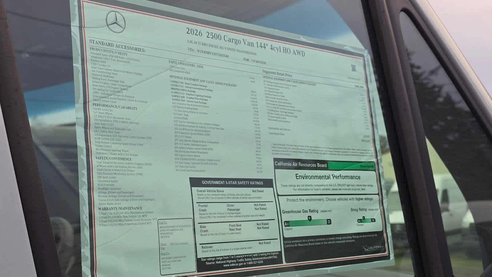 2026 Mercedes-Benz Sprinter 2500 Standard Roof I4 Diesel HO 144" AWD