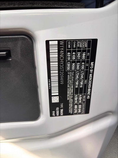 2025 Mercedes-Benz Sprinter Cargo Van 2500 High Roof I4 Diesel HO 170 RWD