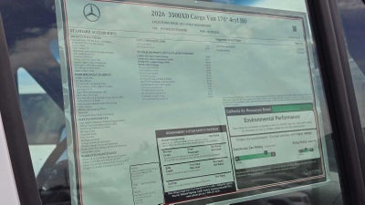 2026 Mercedes-Benz Sprinter Cargo Van 3500XD High Roof I4 Diesel HO 170 RWD